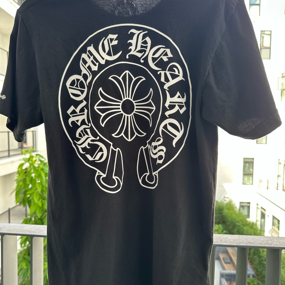 Chrome Hearts Black Tee with White Logo